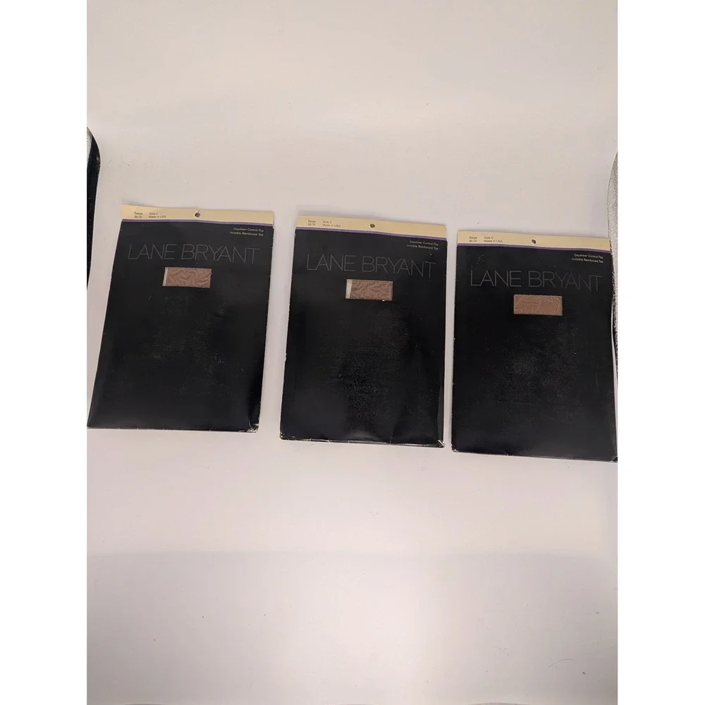 Lane Bryant Daysheer Control-Top Pantyhose Lot of 3 Beige Size C Made in USA